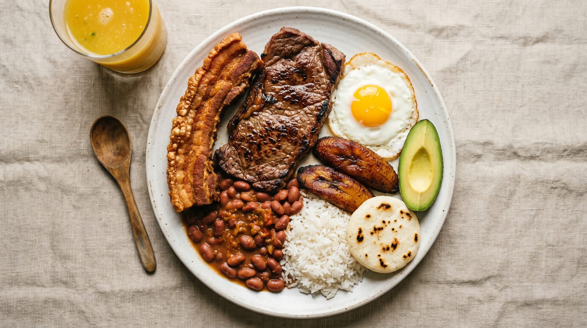 Bandeja paisa ready for pickup at Las Delicias Colombianas Hyde Park